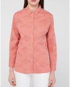 Chemise Ebrizia brodée ajourée bois de rose