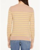 Pull 100% Cachemire Yabrir col rond beige/jaune