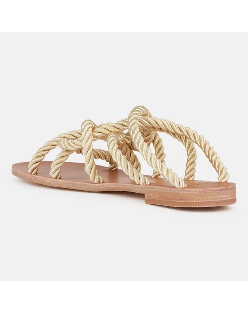 E8 by Miista beige sandalen van touw en leer