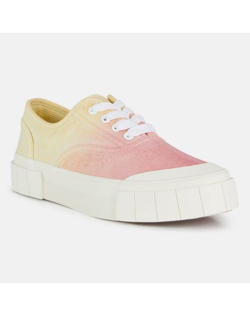 Sneakers en Coton Bio Gnace tie & dye jaune/rose