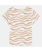 T-Shirt en Coton Hep zébré beige