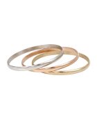 3 Bracelets Joncs en Acier argenté, doré, doré rose