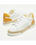 Baskets espadrilles en Cuir Lancry blanc/jaune
