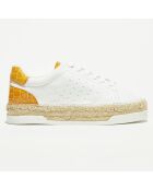 Baskets espadrilles en Cuir Lancry blanc/jaune