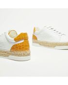 Baskets espadrilles en Cuir Lancry blanc/jaune