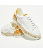Baskets espadrilles en Cuir Lancry blanc/jaune