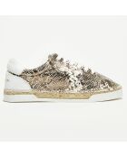 Baskets espadrilles en Cuir Lancry python marron