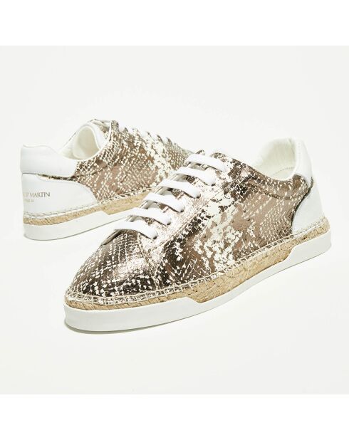 Baskets espadrilles en Cuir Lancry python marron