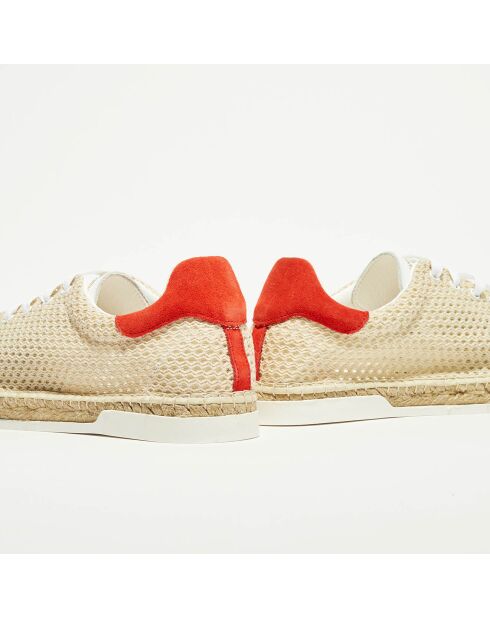 Baskets espadrilles en Cuir & Toile Lancry Beach beiges