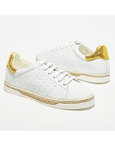 Baskets espadrilles en Cuir Lancry Roma blanc/jaune