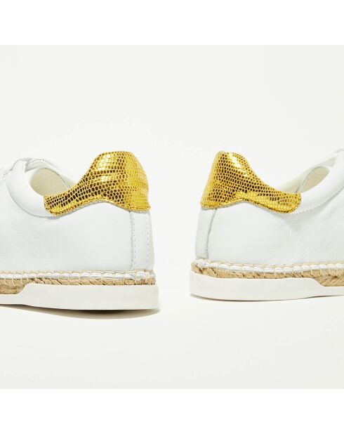Baskets espadrilles en Cuir Lancry Roma blanc/jaune