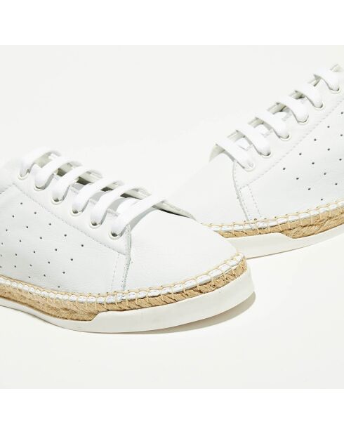 Baskets espadrilles en Cuir Lancry Roma blanc/jaune