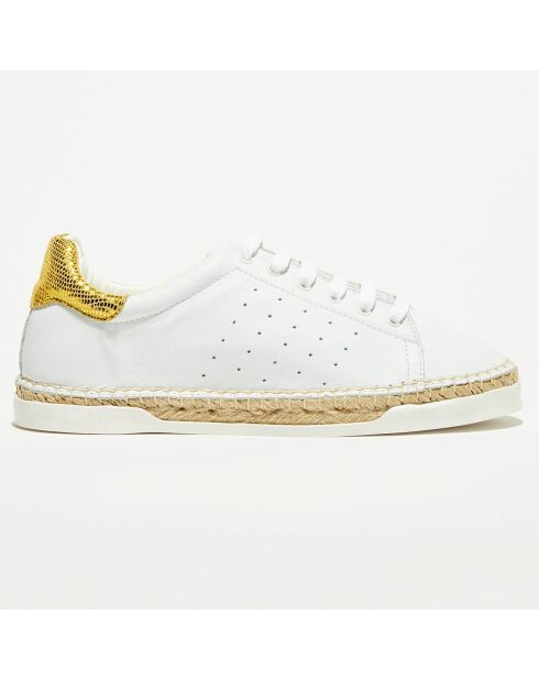 Baskets espadrilles en Cuir Lancry Roma blanc/jaune
