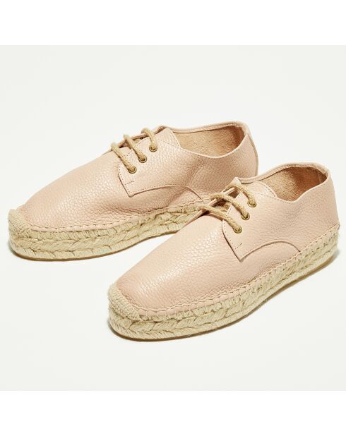 Espadrillas in pelle di velluto color sabbia nude