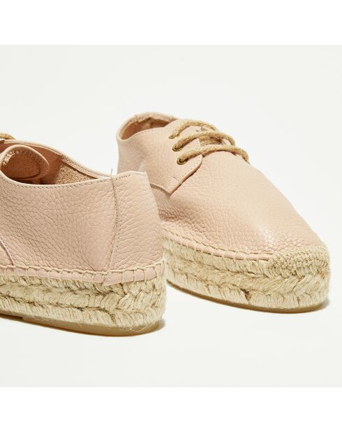 Espadrillas in pelle di velluto color sabbia nude