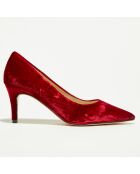 Escarpins en Velours Baila rouges - Talon 8 cm