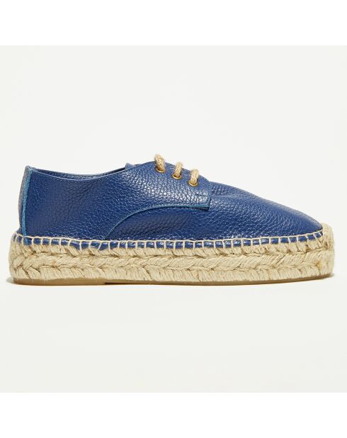 Espadrilles en Velours de Cuir Sable bleues