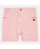 Short en Coton Jary rayé orange/blanc