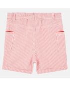 Short en Coton Jary rayé orange/blanc