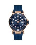 Montre Homme Diver Code en Silicone bleue