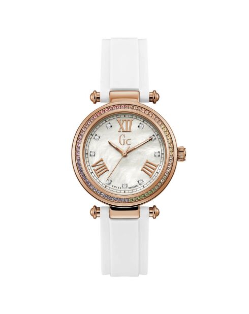 Montre Femme Prime Chic en Silicone & Pierres Swarovski blanche