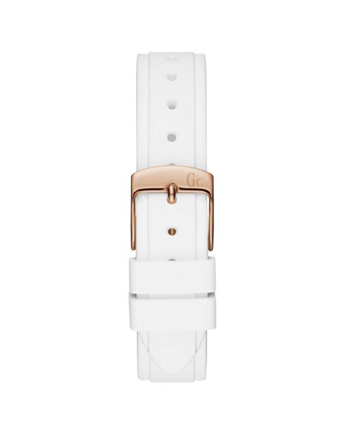 Montre Femme Prime Chic en Silicone & Pierres Swarovski blanche