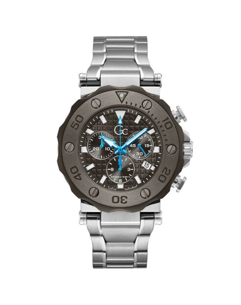Montre Homme Diver Code Chrono en Acier inoxydable 316L argentée