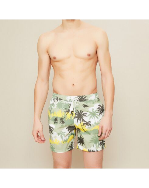 Swim Palmiers zwemshort legerprint/donkerbruin/geel