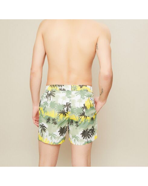 Petite Poche Palm Tree Badeshorts mit Army-Aufdruck/dunkelbraun/gelbem Aufdruck
