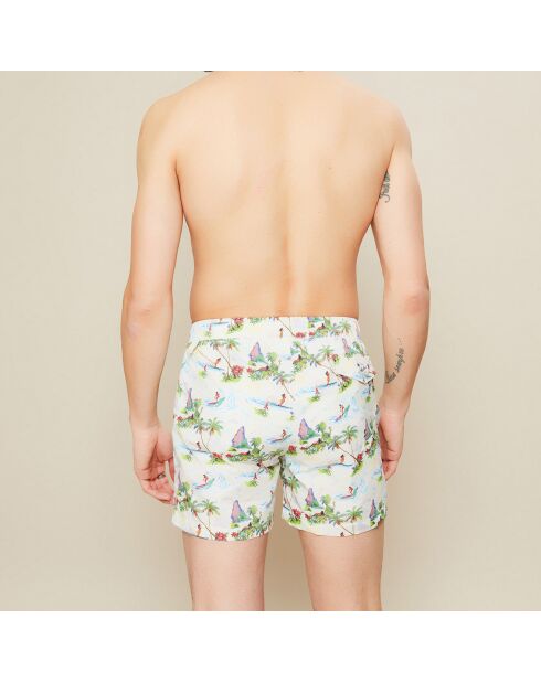 Kuta Aloha Badeshorts mit weißem und mehrfarbigem Druck