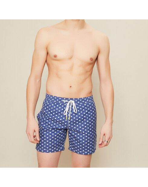 Pantaloncini da bagno in tartan blu scuro