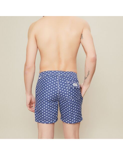 Pantaloncini da bagno in tartan blu scuro