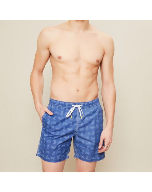 Indigo zwemshort van kasjmier