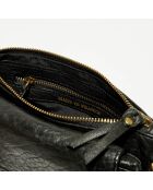 Sac bandoulière  en Cuir d'Agneau Joe noire - 20x12.5x3 cm