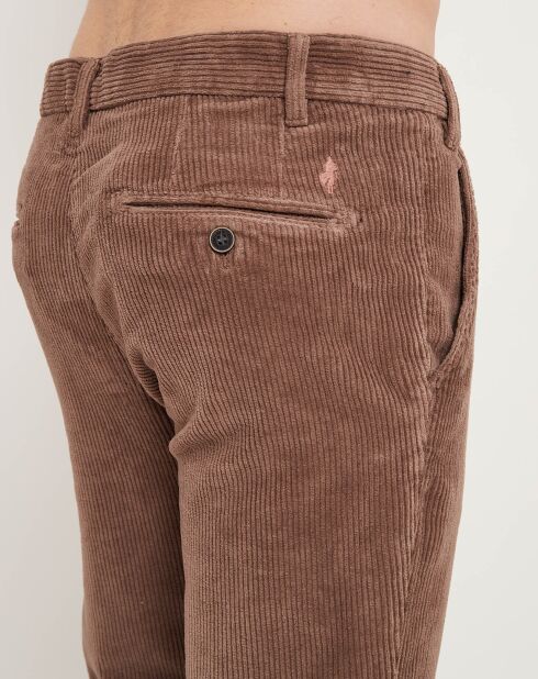 Pantalon Chino ajusté en Velours côtelés beige