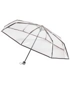 Transparante opvouwbare paraplu met transparante zwarte randen