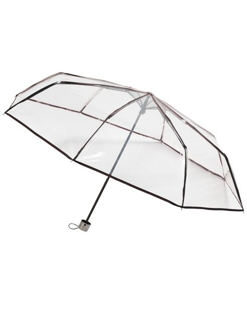 Transparenter Faltschirm mit durchsichtigen schwarzen Rändern