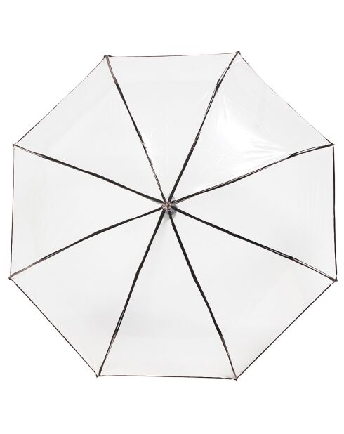 Transparenter Faltschirm mit durchsichtigen schwarzen Rändern