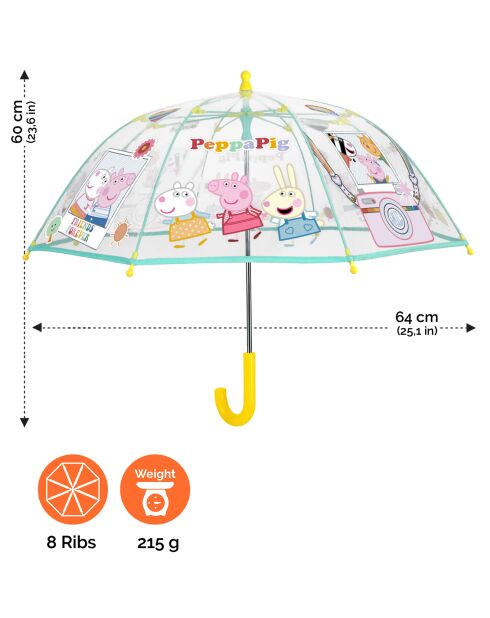 Parapluie cloche enfant transparent Peppa Pig  transparent/noir