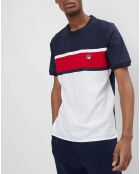 T-Shirt Panelled blanc/marine/rouge