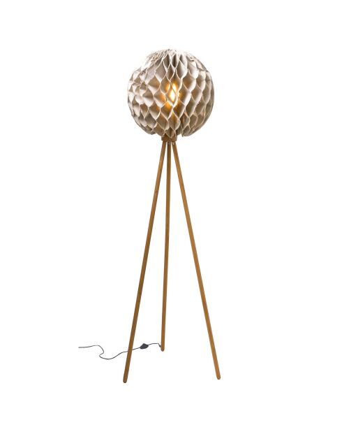 Lampadaire abat-jour kaki - D.45xH.163 cm