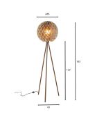 Lampadaire abat-jour kaki - D.45xH.163 cm