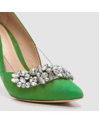 Escarpins en Velours de Cuir Adia verts - Talon 8 cm