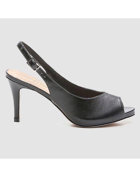 Slingbacks en Cuir Dami noirs - Talon 8 cm