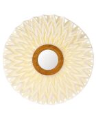 Applique en tissu avec miroir au milieu blanc cassé naturel - D.60xH.15 cm