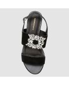 Sandales en Velours de Cuir Heidi noires