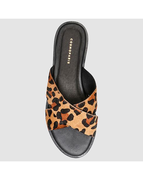 Mules de piel Hipon Leopard Pony