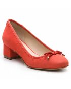 Ballerines en Velours de Cuir Jaxelle corail