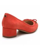 Ballerines en Velours de Cuir Jaxelle corail