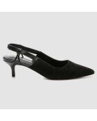 Slingbacks en Velours de Cuir Jimini noirs